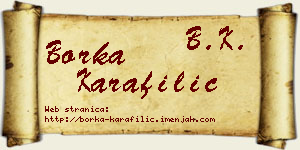 Borka Karafilić vizit kartica